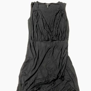 Black Wrap Style Sleeveless Dress